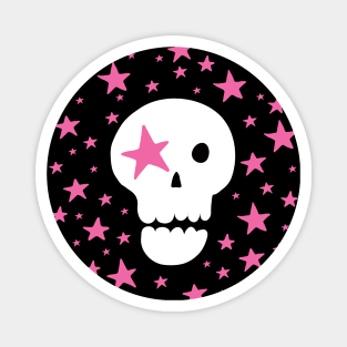 Pastel Goth Spooky Cute Pink Skull Magnet